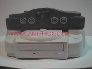 Doctor V64 front view attached to the N64